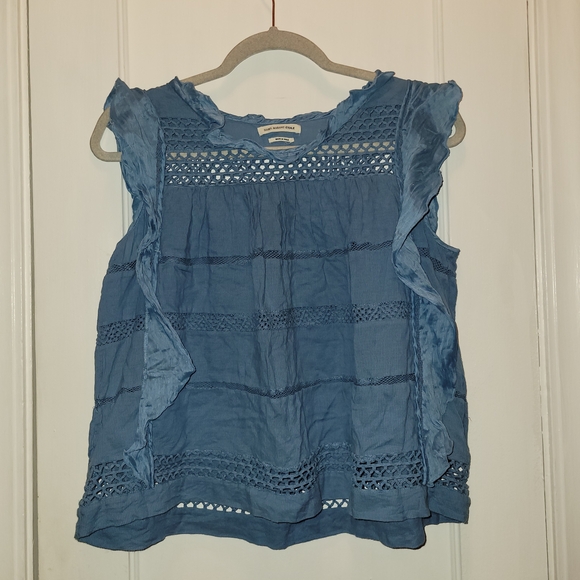 Isabel Marant Etoile Blue Ruffle Blouse Size 36 - Picture 1 of 5
